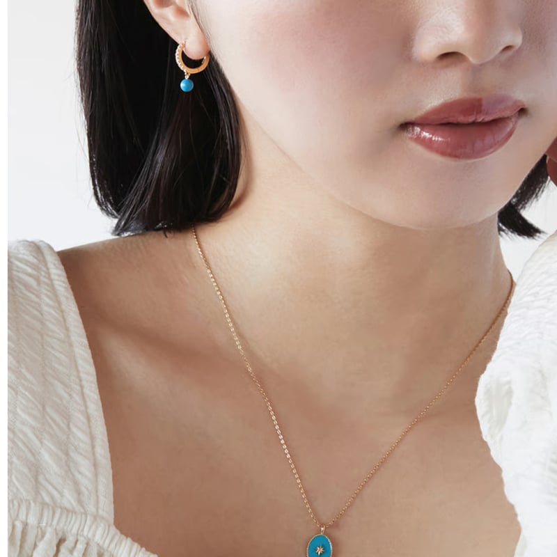 MARINA シルバー925製ターコイズミニピアス | The May Chang (ザ