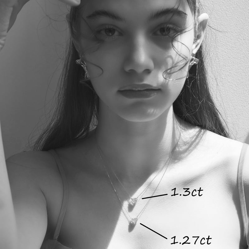 k18ダイヤモンド　ハートピアスネックレストップ1.3ct K18トパーズ・ダイヤモンド ハート │ ボディピアス・軟骨ピアス