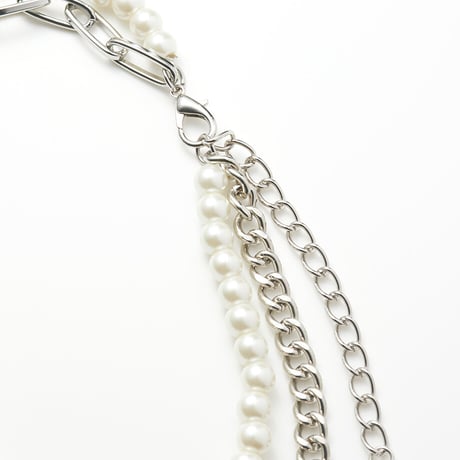 ELLA 　パール＆チェーン２連ネックレス