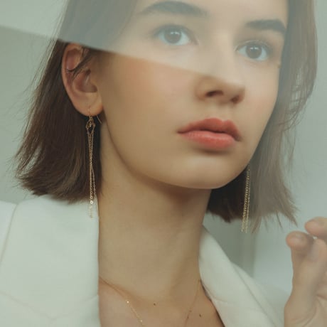 AARUSHI　ブラウンダイヤモンド　10KYGフリンジピアス