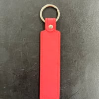 【限定】特注ネームキーホルダー100mm  合皮ピンクレッド／標準カラー
