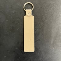 【限定】特注ネームキーホルダー100mm  合皮グレージュ／ゴールド　標準カラー