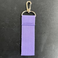 【限定】特注ネームキーホルダー100mm  布パープル／標準カラー