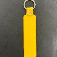 【限定】特注ネームキーホルダー100mm  合皮イエロー／標準カラー