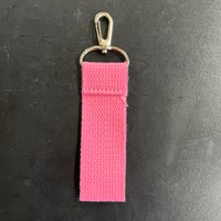【限定】特注ネームキーホルダー100mm  布ピンク／標準カラー