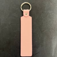 【限定】特注ネームキーホルダー100mm  合皮ライトピンク／ゴールド　標準カラー