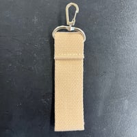 【限定】特注ネームキーホルダー100mm  布ライトブラウン／標準カラー