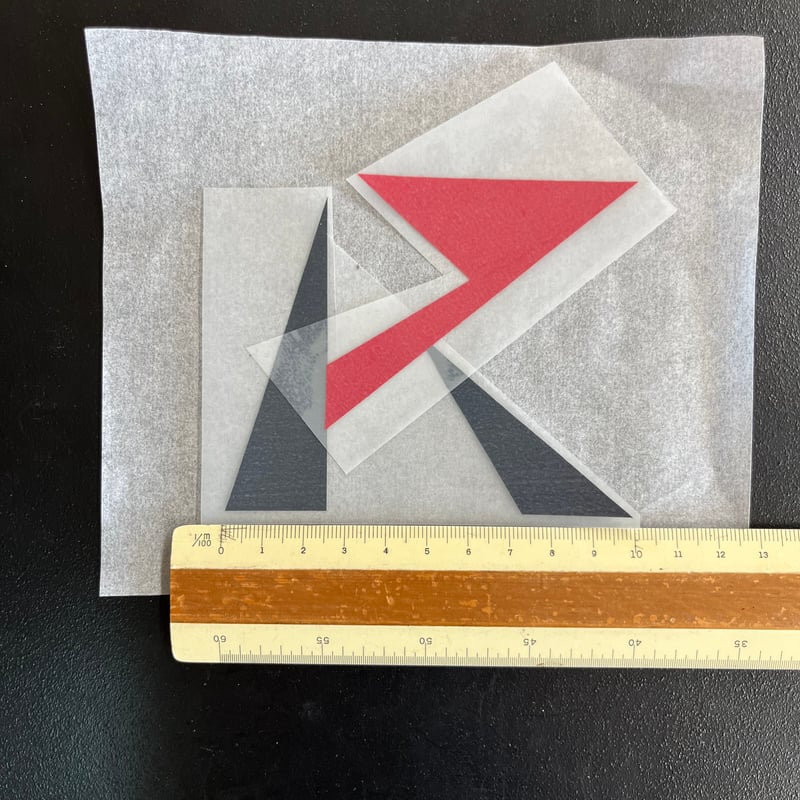 アイロンプリント チーム名 【R】ー100mm 2色セット ブラック/標準