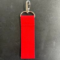 【限定】特注ネームキーホルダー100mm  布レッド／標準カラー