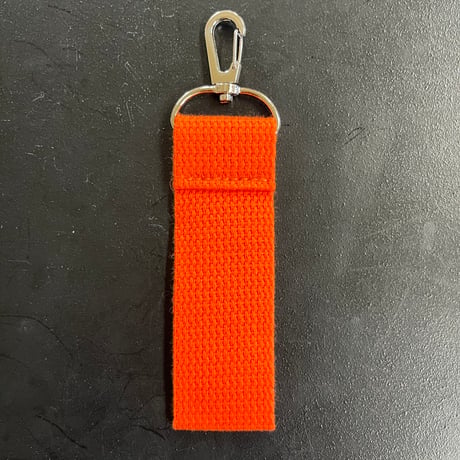 【限定】特注ネームキーホルダー100mm  布オレンジ／標準カラー