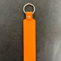 【限定】特注ネームキーホルダー100mm  合皮オレンジ／標準カラー