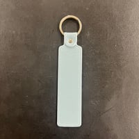 【限定】特注ネームキーホルダー100mm  合皮ライトブルー／ゴールド　標準カラー