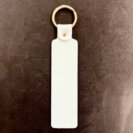 【限定】特注ネームキーホルダー100mm  合皮シルクホワイト／標準カラー