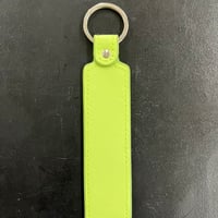 【限定】特注ネームキーホルダー100mm  合皮ライムグリーン／標準カラー