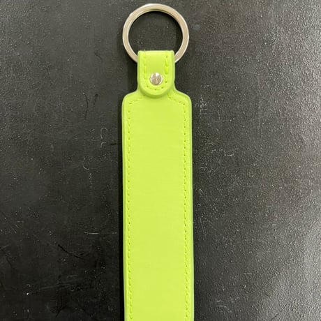【限定】特注ネームキーホルダー100mm  合皮ライムグリーン／標準カラー
