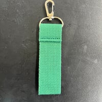【限定】特注ネームキーホルダー100mm  布グリーン／標準カラー