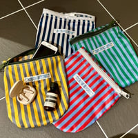 SCHOOL TIE FABRIC SEMICIRCLE POUCH