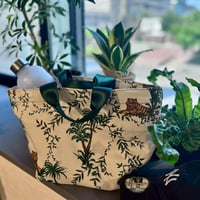 VINTAGE TENT FABRIC W/ PRINTED PATTERN BAG