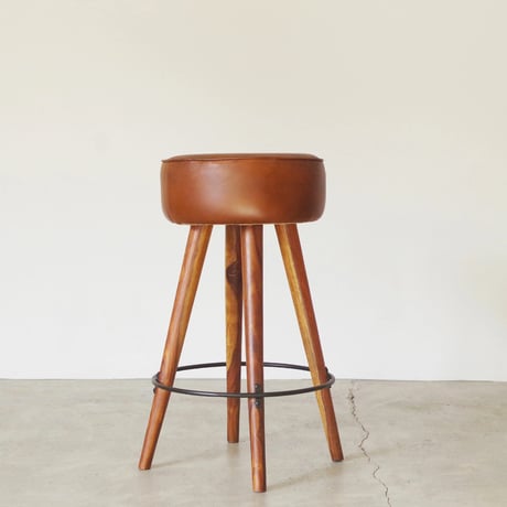 SF LEATHER HIGH STOOL