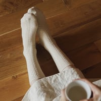 アルパカウールケーブルソックス / S