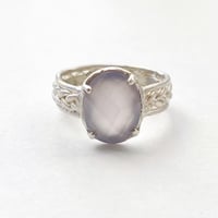 【knit ring】 ブルーカルセドニー