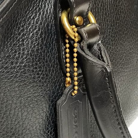 Mint!  Vintage Coach Very Rare Sheridan Collection Zip Top Bag Small Black Leather 1289−302 Handbag