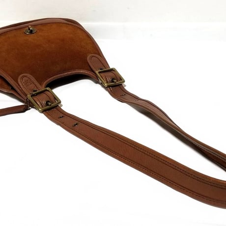 Excellent! Vintage Coach Rare 9014 Crescent Berkeley Suede Saddle Bag Brown Leather Shoulder Bag
