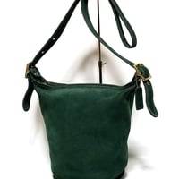 Near Mint! Vintage Coach Rare 4952 Duffle Bag Green Nuback Leather Sonoma Collection Crossbody #9953