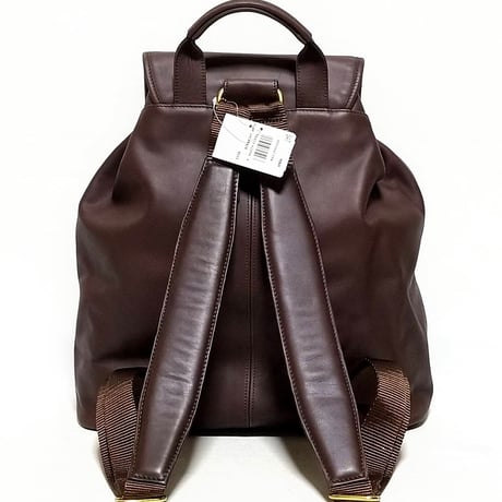 New Unused!  Vintage Coach Very Rare 0547 Flap Backpack Mahogany Glove Tanned Leather Travel