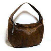 Almost unused! Vintage Coach Very Rare 9233 Ergo Hair Calf Zip Round Hobo Bag Shoulder Bag