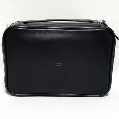 New Unused! Vintage Coach 4021 Zip Around Travel Bag Black Leather Pouch Cosmetic Travel