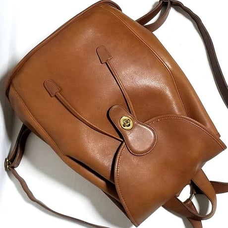 Vintage Coach  Rare Classic Backpack Rucksack Weekender Brown Leather 0553-331 #9943
