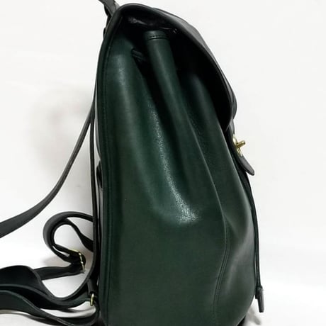 Vintage Coach  9943 Rare Bottle Green Leather Classic Backpack Rucksack Weekender Good Condition