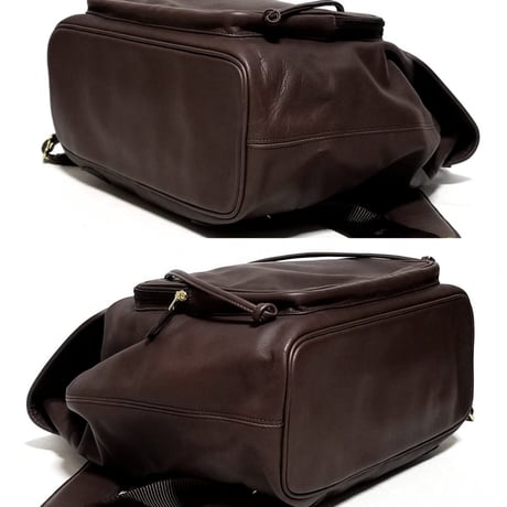 New Unused!  Vintage Coach Very Rare 0547 Flap Backpack Mahogany Glove Tanned Leather Travel