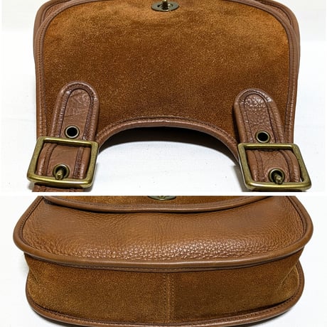 Great!  Vintage Coach Rare 9014 Crescent Berkeley Suede Saddle Bag Russet Brown Leather Shoulder Bag
