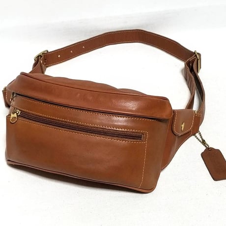 Excellent Vintage Coach Very Rare 0608-233 Waist Pouch Fanny Pack British Tan Glove Tanned Leather