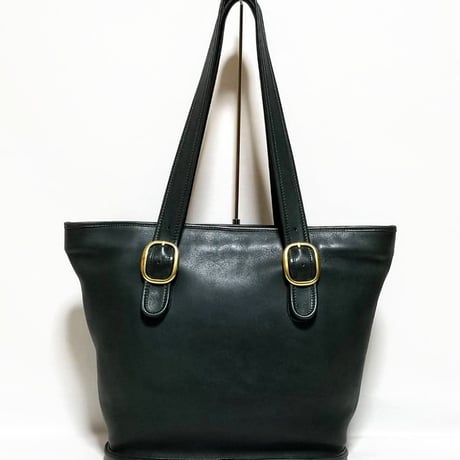 Vintage Coach Very Rare Zip Shopper Toto Green Leather Shoulder Bag Weekender Very Good Pre-owned