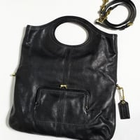 Excellent!  Vintage Coach  Rare 12250  Ergo Convertible Black Leather 3way Tote Bag