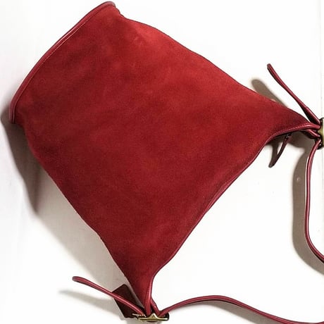 Vintage Coach Rare 9010 Berkeley Duffle Sac Red Reverse Suede Bucket Shoulder Bag Hobo