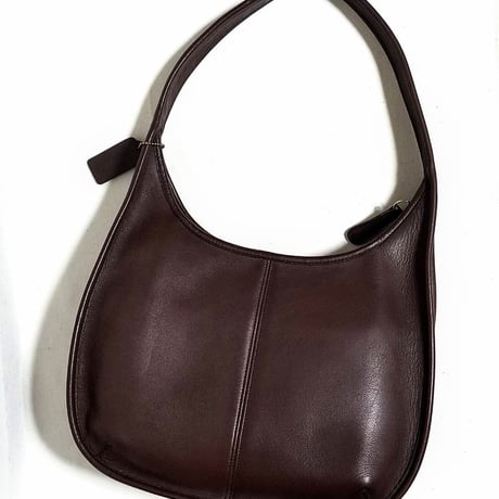 Near Mint  Vintage Coach 9033 Large Ergo Pocket Zip Mahogany Glove Tanned Leather Shoulder Bag Hobo