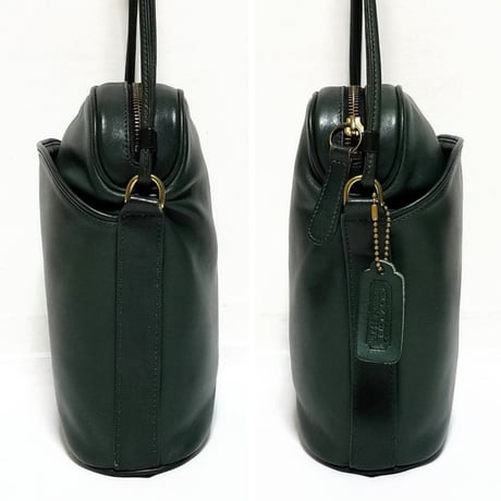 Excellent! Vintage Coach Rare Gallery Bag 0602−122 Green Glove Tanned Leather Shoulder Bag Crossbody