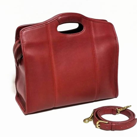 Vintage Coach 9995 Zip Top Shopper Red Glove Tanned Leather Crossbody Very Good Pre-owned Condition