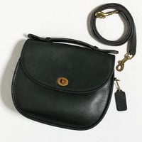 Vintage Coach Rare “Small” Plaza #9860 Green Leather 2way Crossbody Shoulder bag