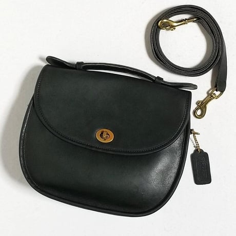 Vintage Coach Rare “Small” Plaza #9860 Green Leather 2way Crossbody Shoulder bag