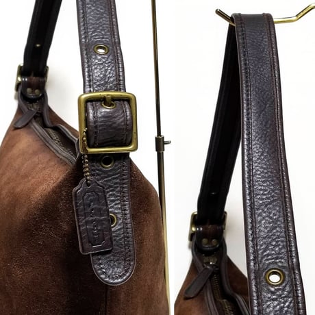 Vintage Coach Rare 9010 Berkeley Duffle Sac Mahogany Reverse Suede Bucket Shoulder Bag Hobo