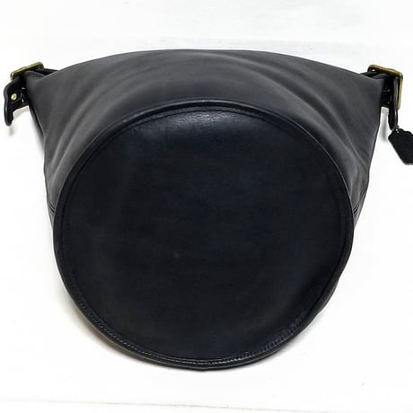 Vintage Coach Very Rare 0359−003 Duffle Sac Talon Zipper Black Leather Shoulder Bag Great pre-owned