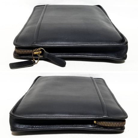 Vintage Coach Rare 956−8818 N.Y.C. Document Laptop Case TALON Zipper Black Leather Portfolio #5225