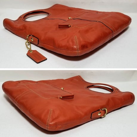 Excellent!  Vintage Coach  Rare 12250  Ergo Convertible Orange Leather 3way Tote Bag