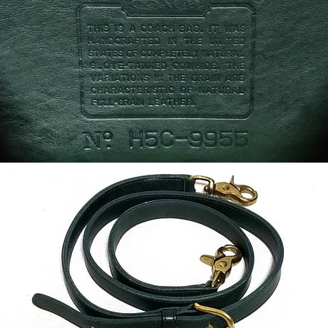 Vintage Coach Rare 9955 Trail Bag Bottle Green Glove Tanned Leather Shoulder Bag Crossbody