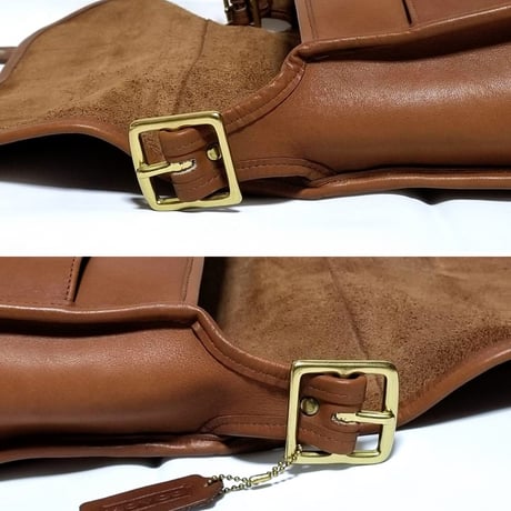 Excellent!  Vintage Coach Rare Carrier Messenger Bag British Tan Glove Tanned Leather Shoulder Bag